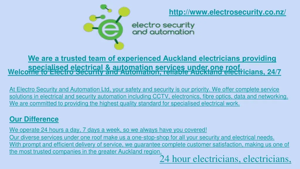 http www electrosecurity co nz