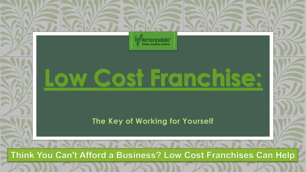 low cost franchise