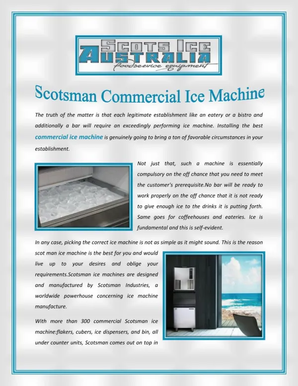 Scotsman Commercial Ice Machine