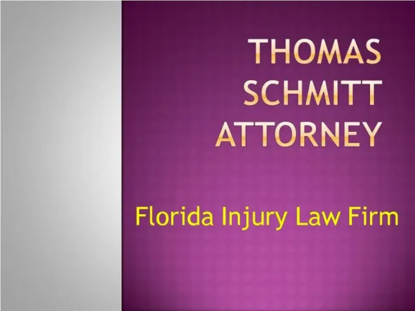 Thomas Schmitt Attorney- Florida Injury Law Firm