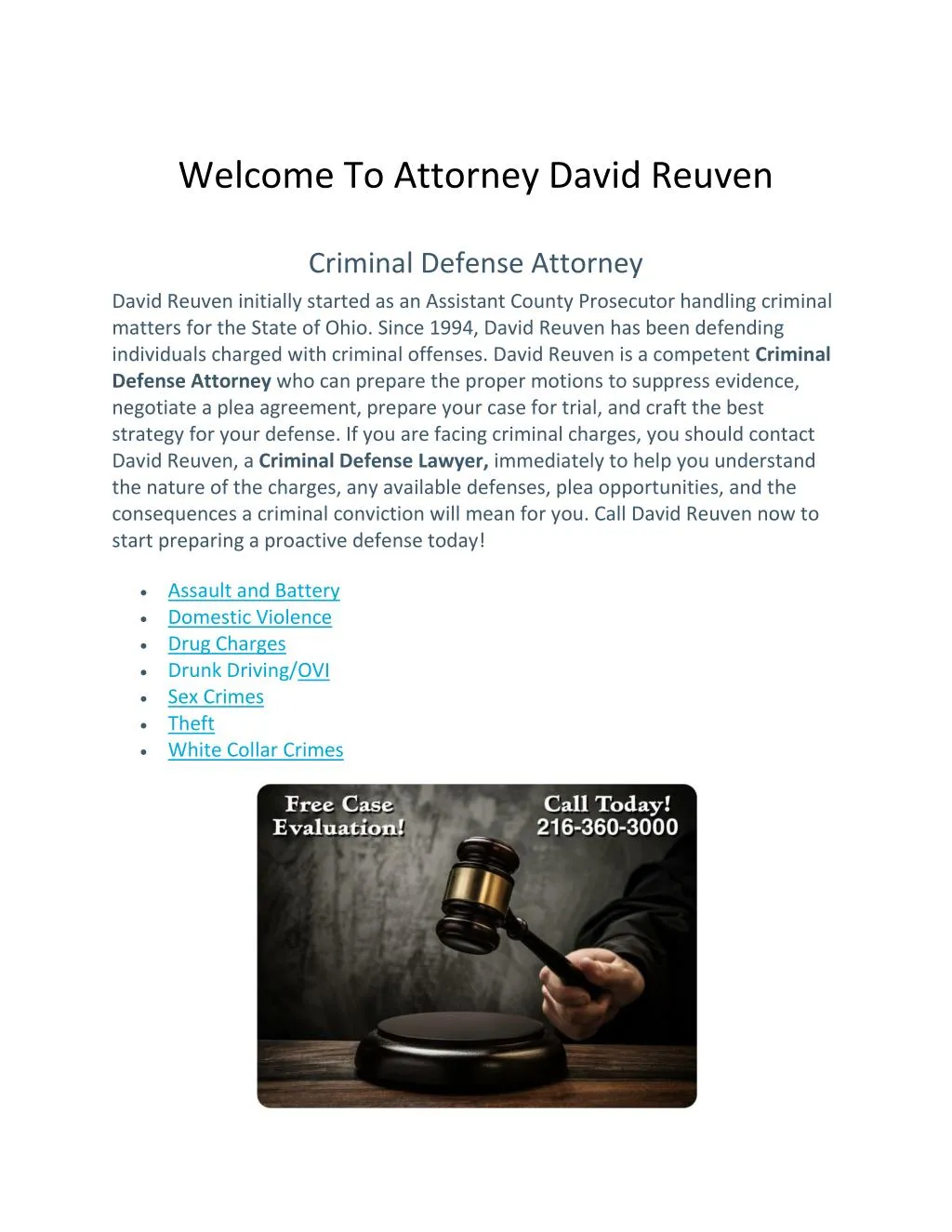 welcome to attorney david reuven