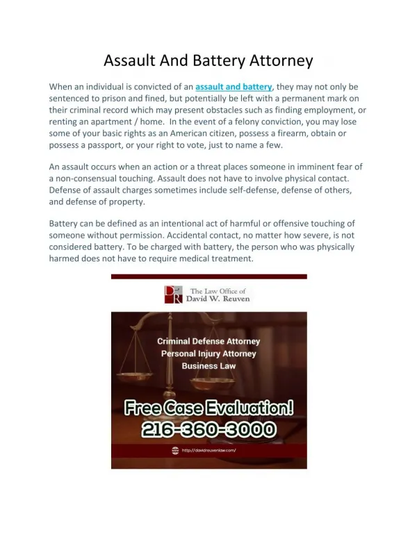 Assault And Battery Attorney