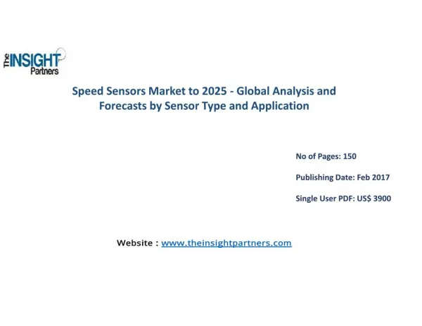 The Insight Partners Releases New Report on Speed Sensors Market 2016-2025