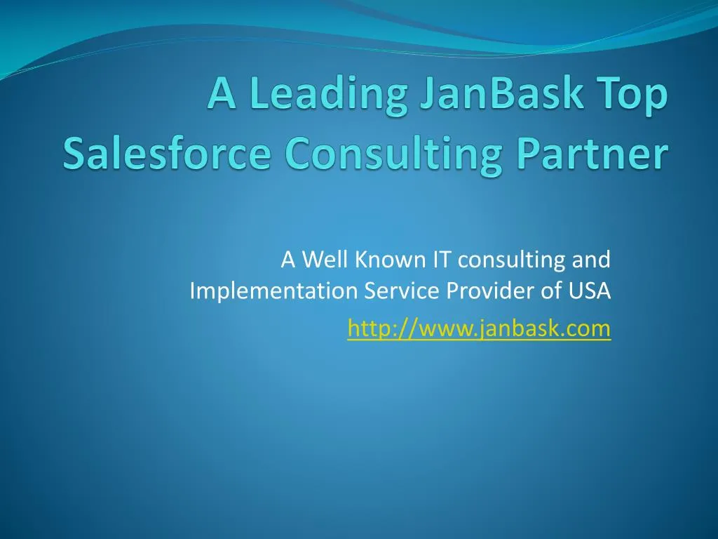 a leading janbask top salesforce consulting partner