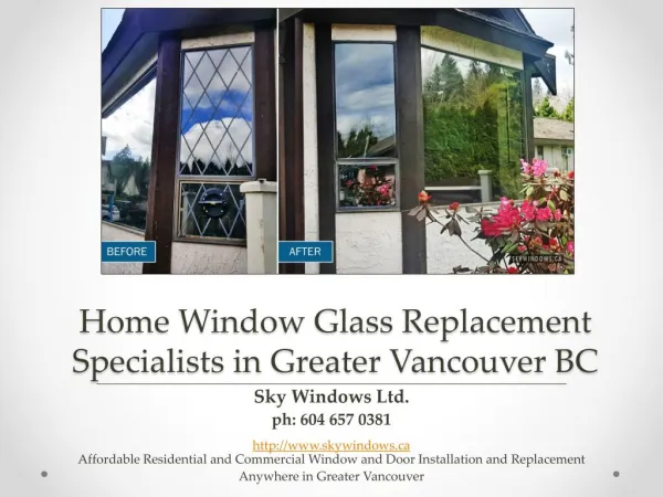 Home Window Glass Replacement Specialists in Greater Vancouver BC