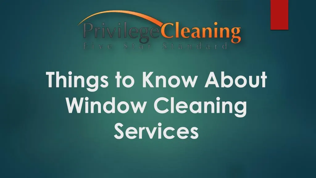 things to know about window cleaning services