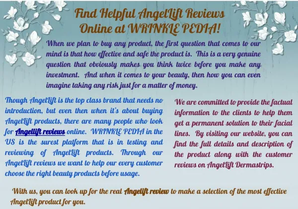 Online Helpful Angellift Reviews