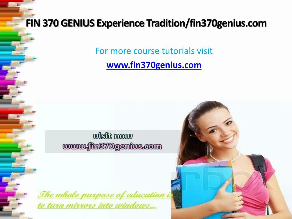 fin 370 genius experience tradition fin370genius com