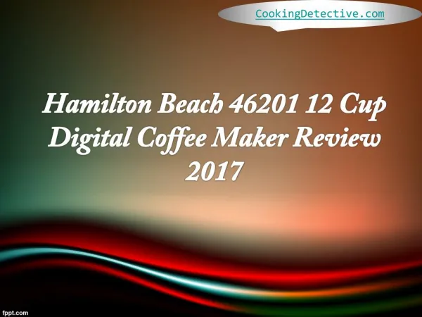 Hamilton beach 46201 Review