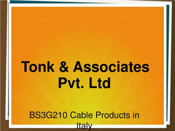 "BS3G210 Cable Products in Italy"