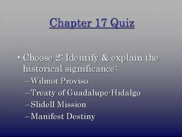 Chapter 17 Quiz