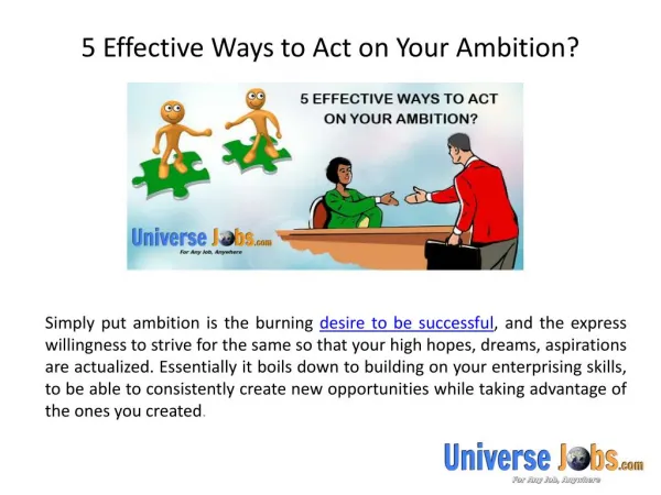5 Effective Ways to Act on Your Ambition?