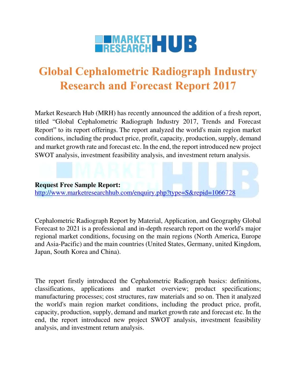 global cephalometric radiograph industry research