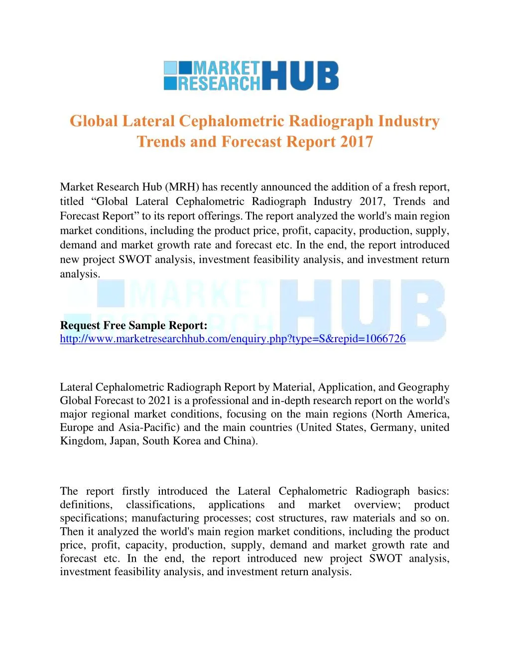 global lateral cephalometric radiograph industry