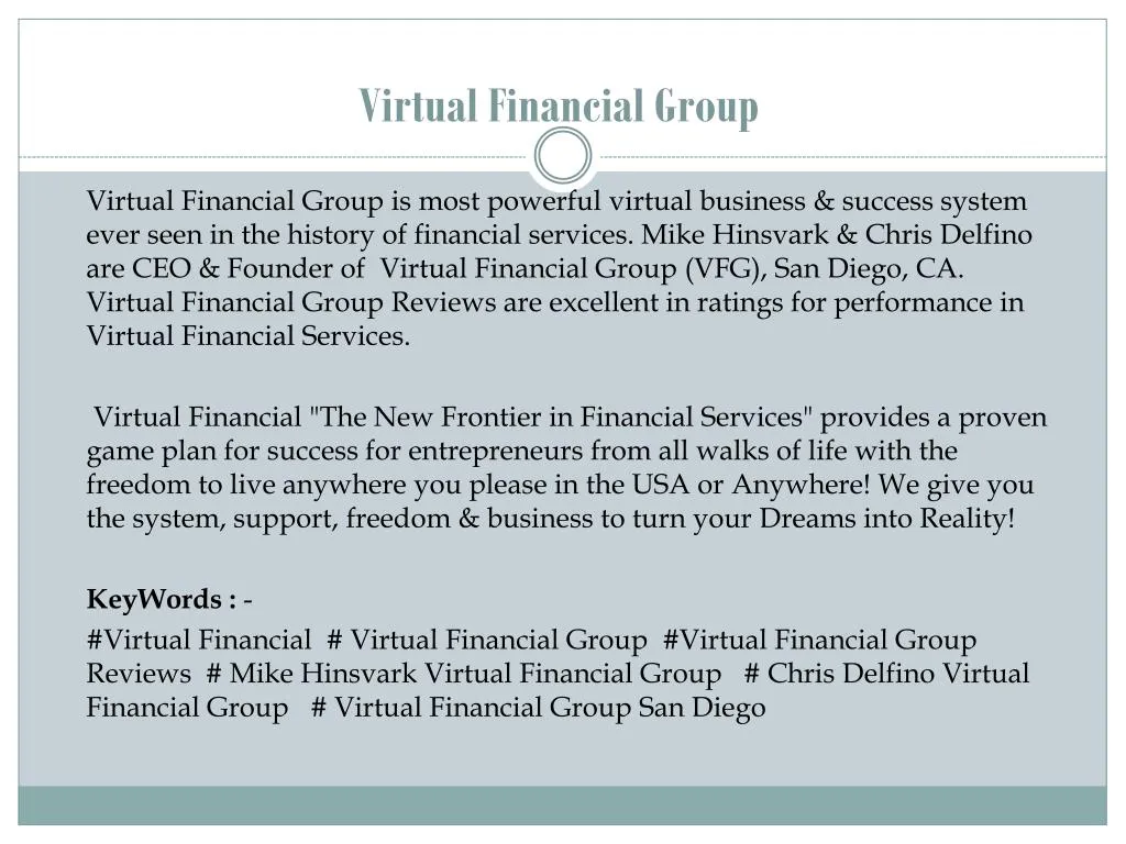 virtual financial group