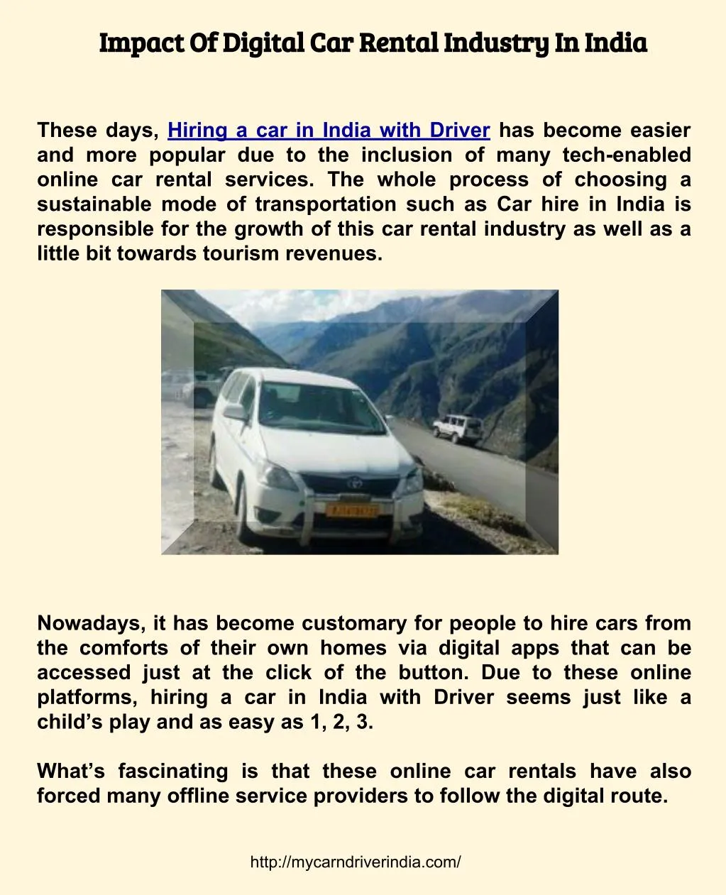 impact of digital car rental industry in india
