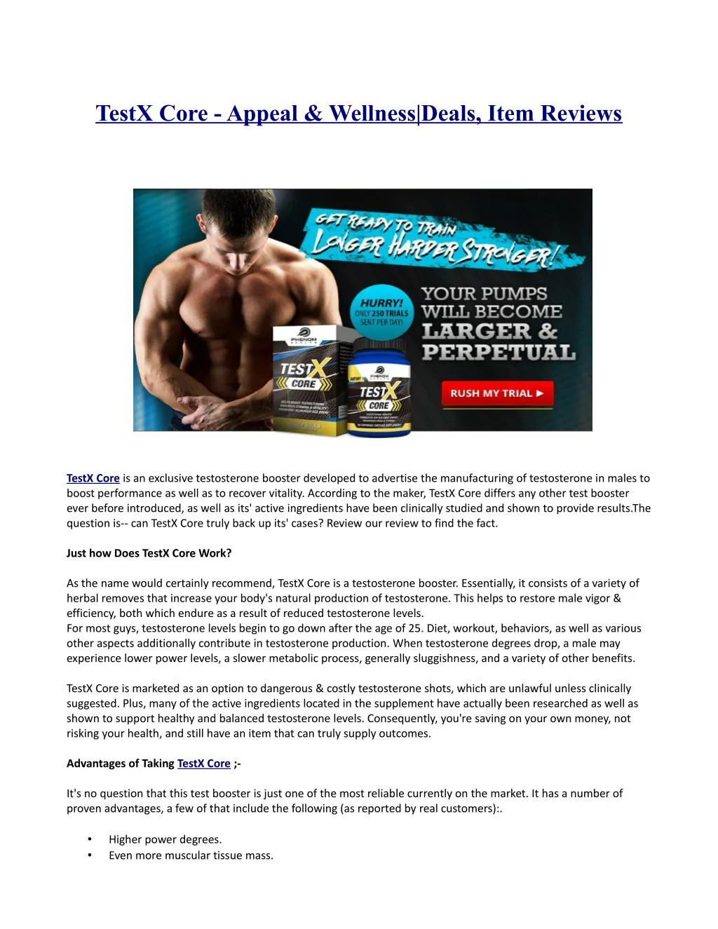 testx core appeal wellness deals item reviews