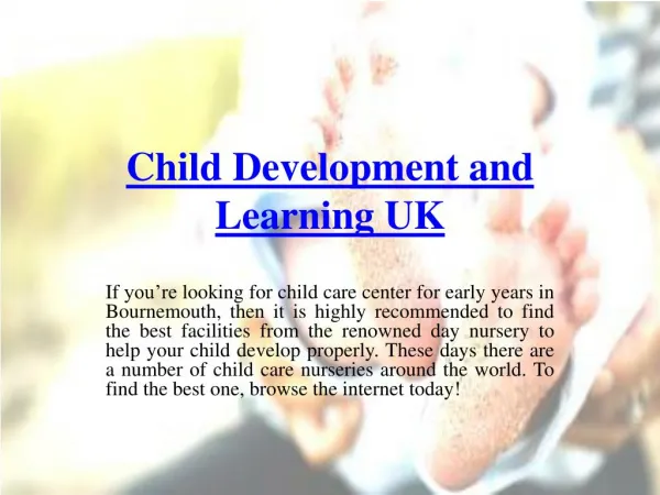 Looking for Early Childhood Learning Center UK