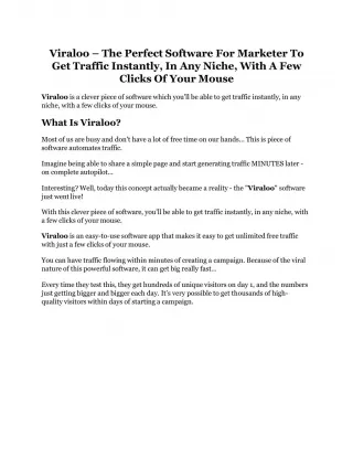 Viraloo review and MEGA $38,000 Bonus - 80% Discount - slide 1