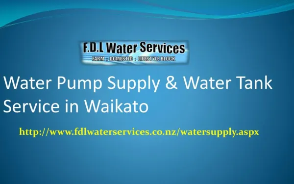 Water Pump Supply and Water Tank Service in Waikato