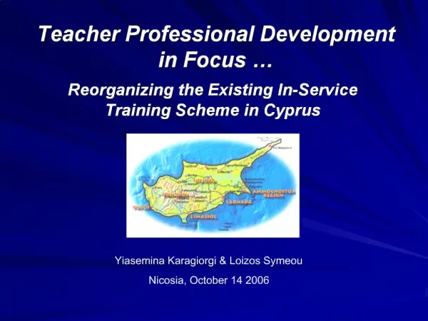 Teacher Professional Development in Focus