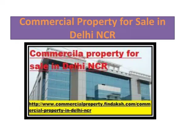 Commercial Property for Sale in Delhi NCR - Findaksh