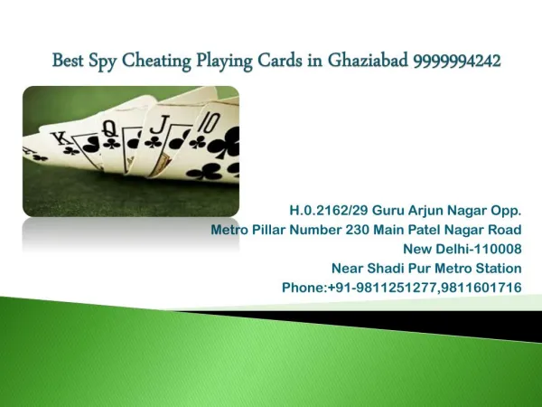 Best Spy Cheating Playing Cards in Ghaziabad 9999994242