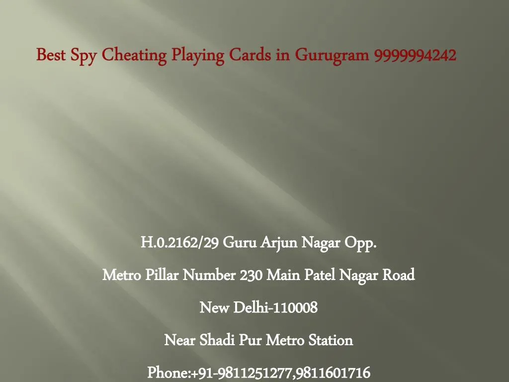 best spy cheating playing cards in gurugram 9999994242