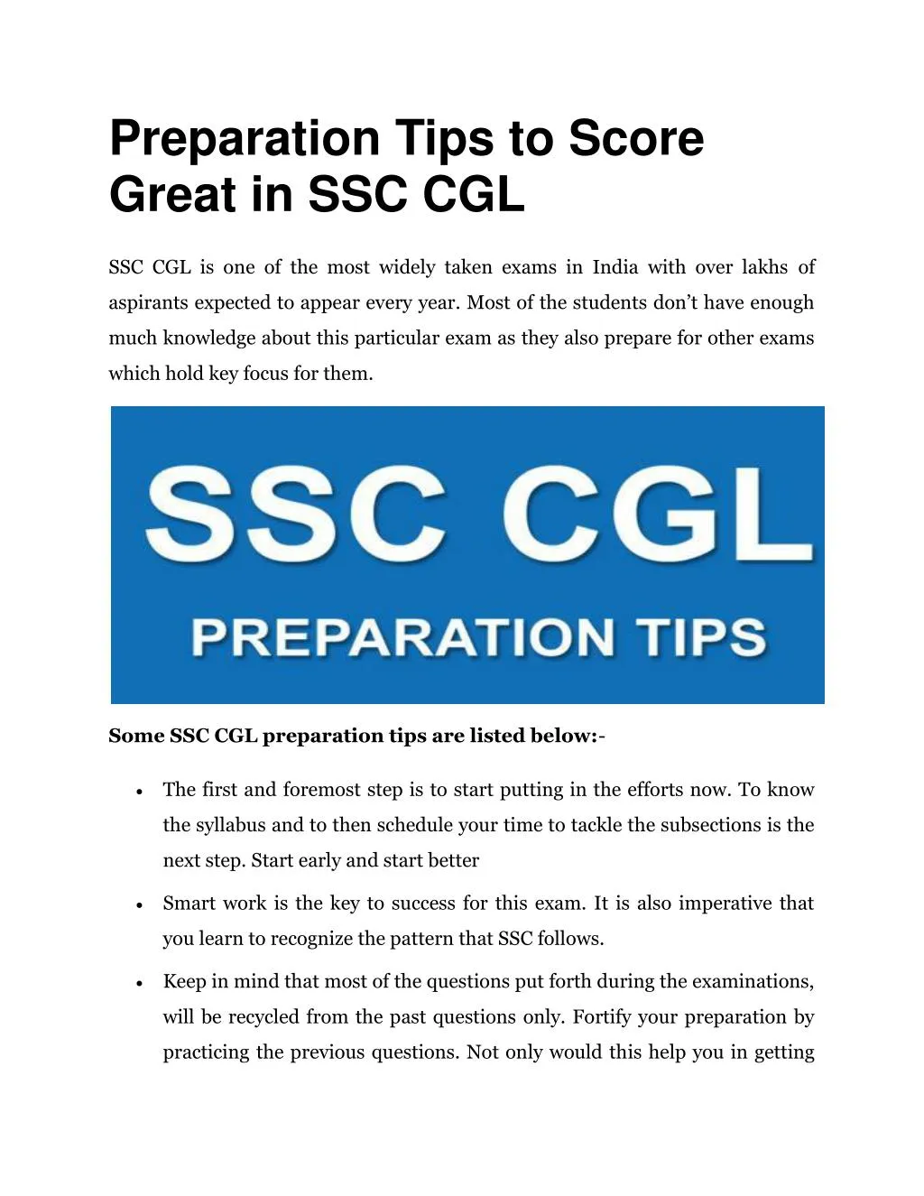 preparation tips to score great in ssc cgl
