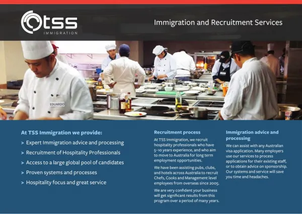 TSS Immigration Hospitality Recruitment Chefs and Cooks