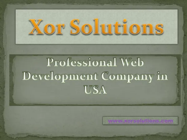 Give Your Business an Online Identity with Xor Solutions