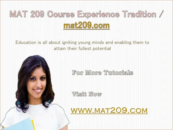 MAT 209 Course Experience Tradition / mat209.com