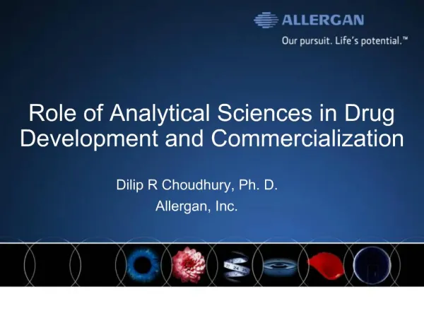 Role of Analytical Sciences in Drug Development and Commercialization