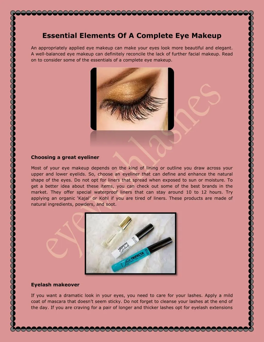 essential elements of a complete eye makeup