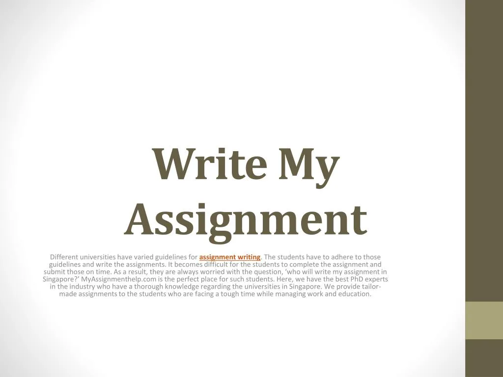 write my assignment