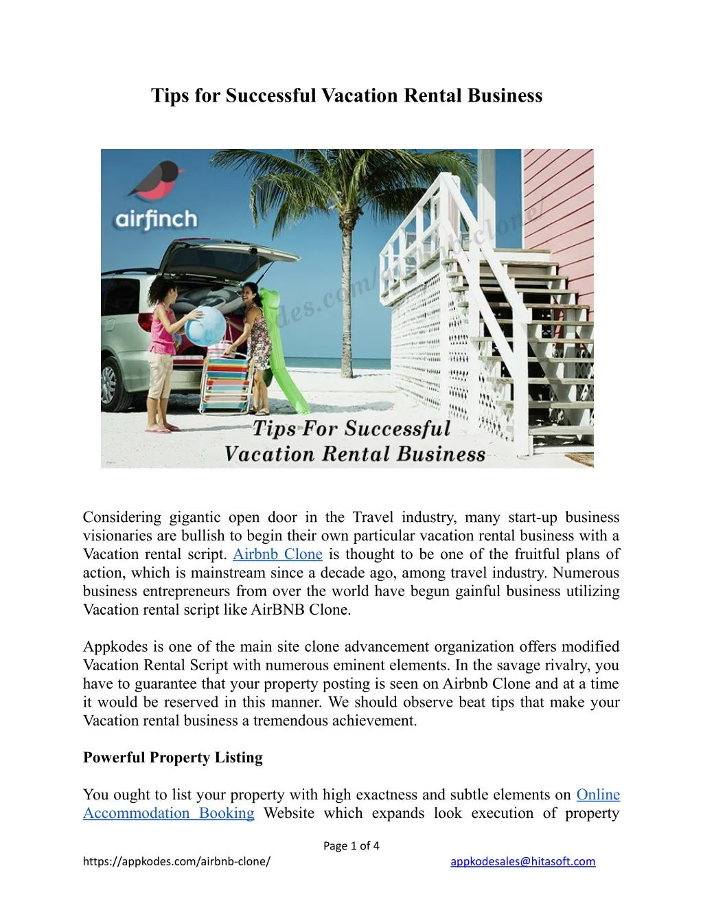 tips for successful vacation rental business