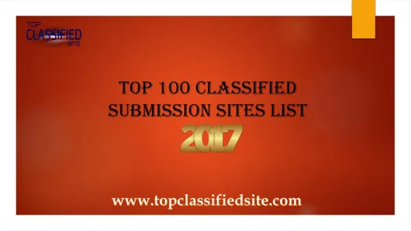Top 100 High Pr Classified Sites 2017