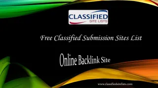 Free classified submission sites list