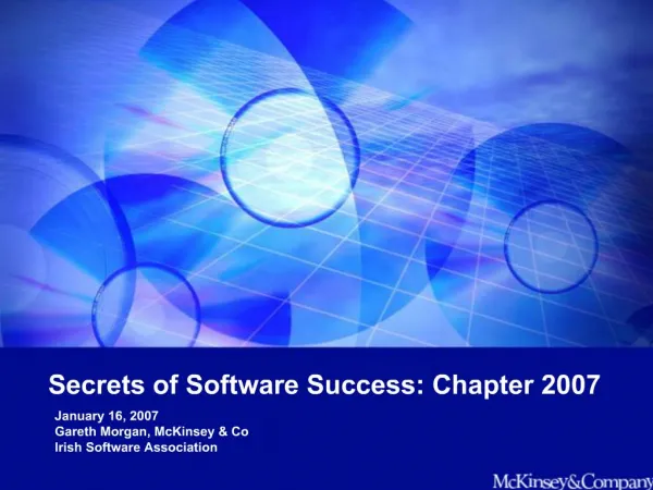 Secrets of Software Success: Chapter 2007