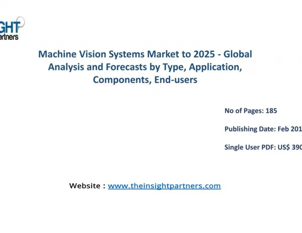 Machine Vision Systems Market with business strategies and analysis to 2025 |The Insight Partners