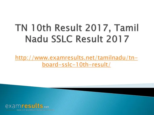 TN 10th Result 2017, Tamil Nadu SSLC Result, TN SSLC Exam Result 2017