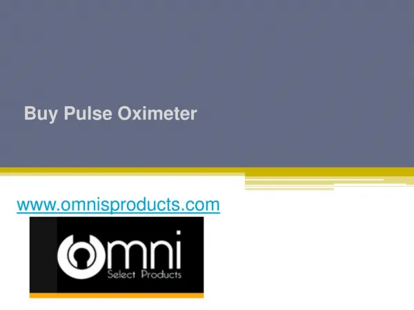 Buy Pulse Oximeter - www.omnisproducts.com