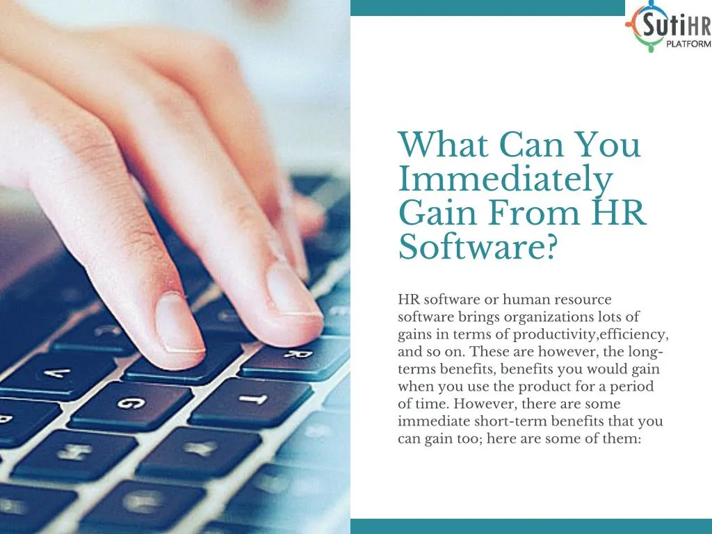 what can you immediately gain from hr software