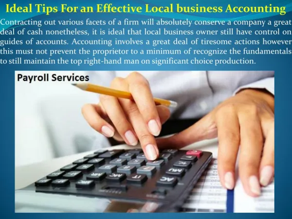 Ideal Tips For an Effective Local business Accounting