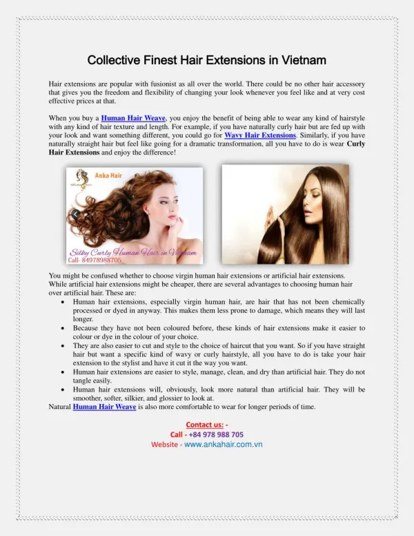 Collective Finest Hair Extensions in Vietnam