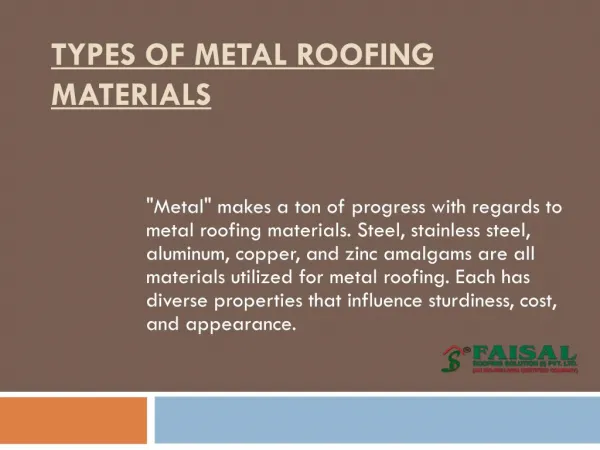 Types of Metal Roofing Materials