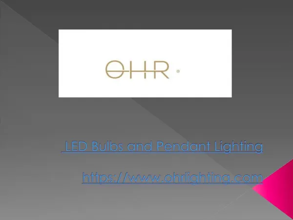 OHR Edison Pendant Light LED Light