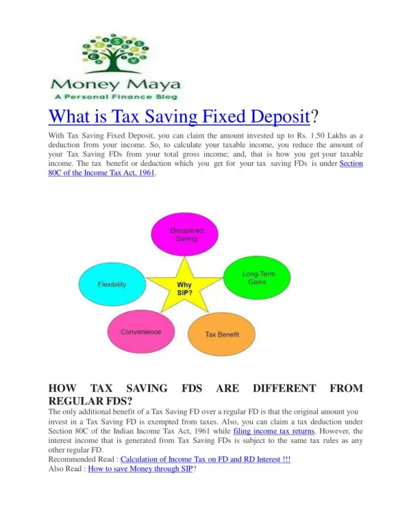 Tax Saving Fixed Deposit