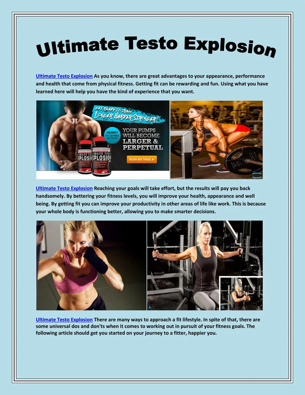 ultimate testo explosion as you know there