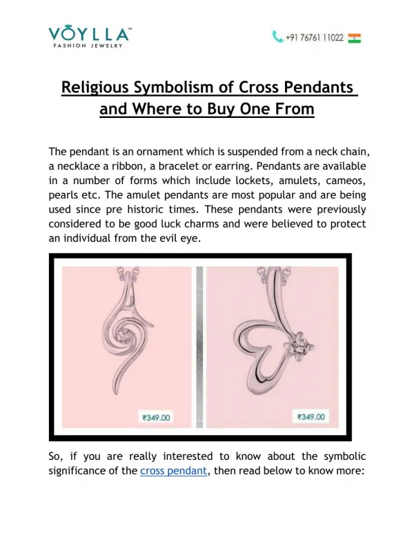 Religious symbolism of Cross pendants and where to buy one from